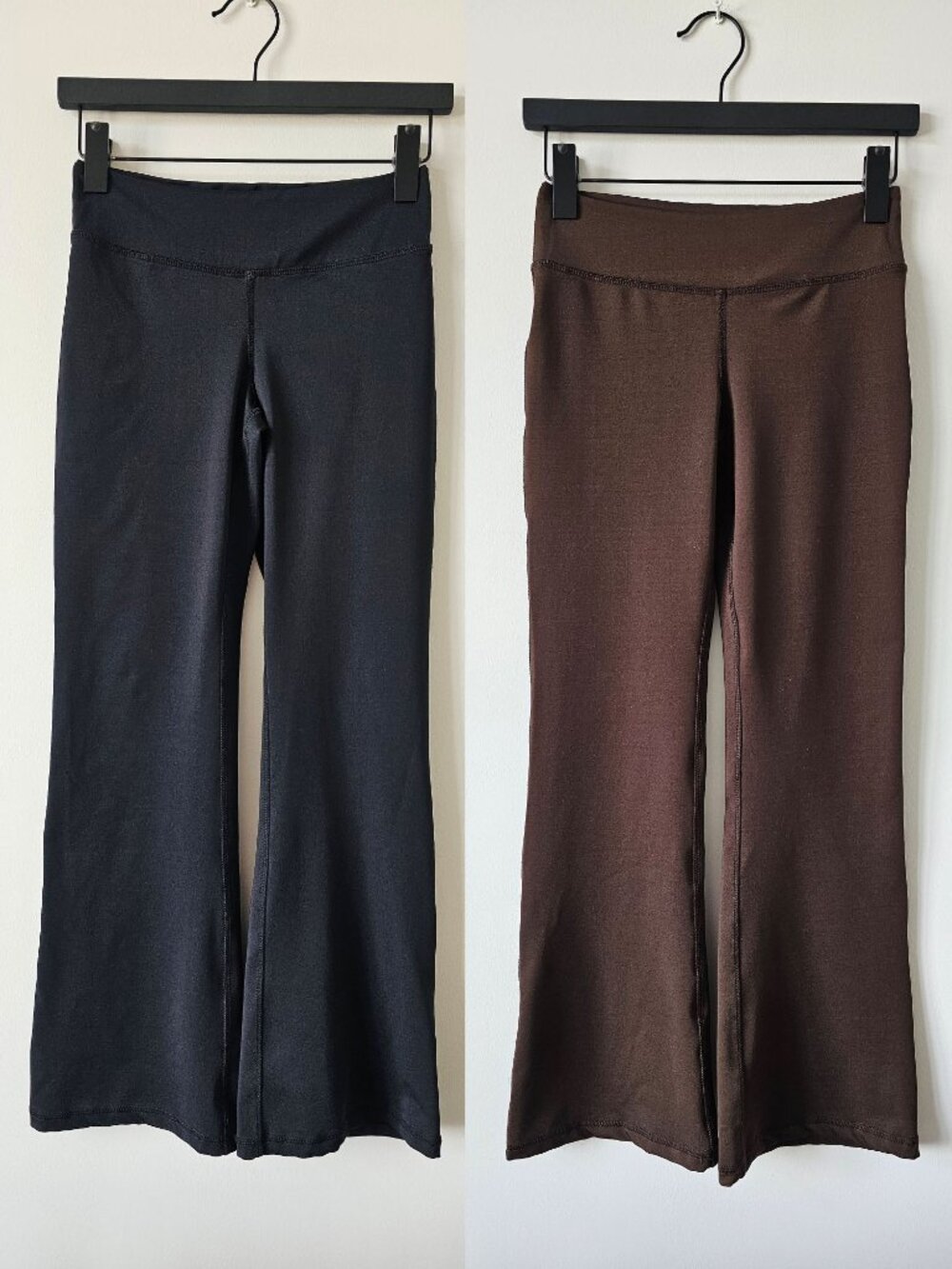 ZONE Black & Brown Mini Flare Leg Athletic Yoga Pants Small, Set of 2